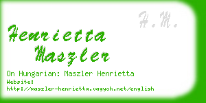 henrietta maszler business card